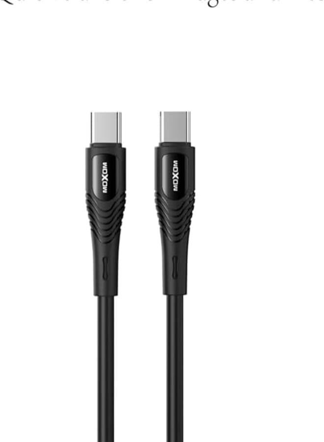 MOXOM MX-CB244 Type-C to Type-C Charging Data Cable With Efficient Transfer And Smart Design For Multi Device 1 Meter Length 60W - Black